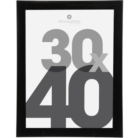 Atmosphera – Cadre photo noir 30 x 40 cm – Verre de qualité – Design moderne pour décoration intérieure – Facile à suspendre ou poser