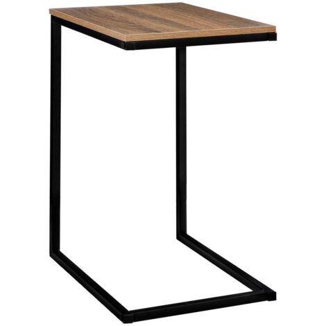 5Five Simply Smart – Table d'appoint métal et bois noir – Dimensions L. 45 x P. 35 x H. 66,5 cm – Design épuré pour salon moderne – Meuble compact