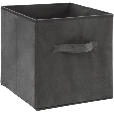 Boîte de Rangement en Velours Gris  31 x 31 x 31 cm - Five