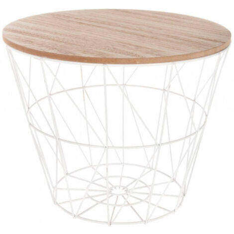 Table à café blanche Kumi, dimensions D 38 x H 30,5 cm, livraison gratuite