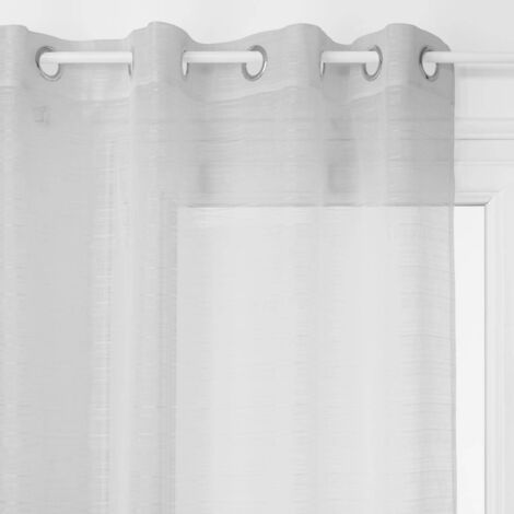 Atmosphera – Voilage gris 140x240cm – 100% polyester – 8 œillets en fer pour fixation facile – Filtre la lumière et préserve l'intimité (1/5)