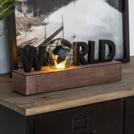 Déco lumineuse à LED mot WORLD  L 38 cm - Atmosphera (1/3)