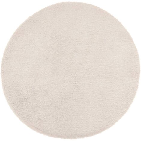 Atmosphera – Tapis shaggy en fourrure artificielle ronde 80 cm – Polyester doux – Pour salons et chambres modernes – Confort et chaleur au sol (1/5)