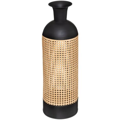 Vase en métal noir 61,5cm – Design moderne pour bouquets – Idéal pour décoration intérieure – Atmosphera