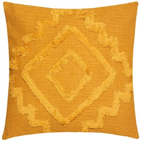 Coussin déhoussable Inca en Coton Tufté Ocre 40 x 40 cm - Atmosphera