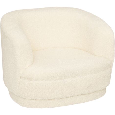 Atmosphera – Fauteuil enfant bouclette blanc – Dimensions L. 41,5 x P. 36 x H. 45 cm – Rembourrage polyuréthane – Charge max 50 kg