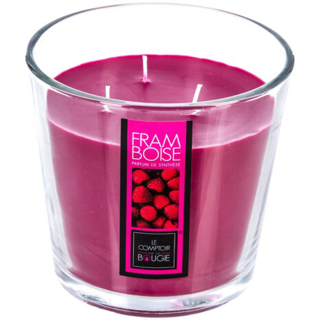 Bougie 3 mèches Parfumée Framboise 500 G Pot en verre - Atmosphera