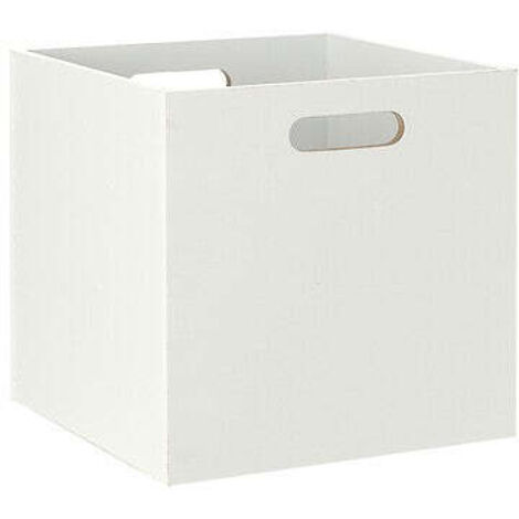 5Five Simply Smart – Boîte de rangement en bois MDF blanc 31 x 31 cm – Design élégant pour rangement modulable – Poignées intégrées pour transport facile