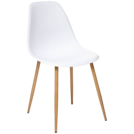Atmosphera – Chaise PP Taho blanche ergonomique – Design épuré – Hauteur d'assise 44 cm – Dimensions L. 52 x P. 46 x H. 86 cm – Usage intérieur (1/7)