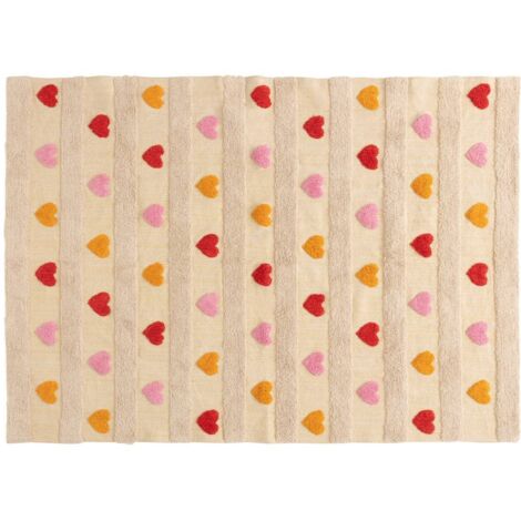 Atmosphera – Tapis enfant multicolore 120 x 170 cm – 100% coton – Antidérapant – Facile à nettoyer – Pour chambre ou salle de jeux