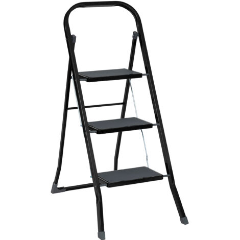 Atmosphera – Marchepied pliable 3 marches en métal – Charge 150 kg – Antidérapant polypropylène – Système de sécurité TUV EN14183 - 5five (1/8)