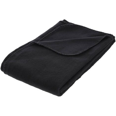 Couverture polaire 125 x 150 cm, couleur noir, Atmosphera