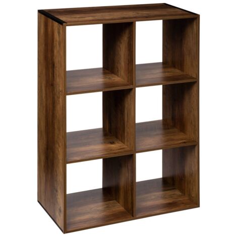 5Five Simply Smart – Étagère industrielle 6 compartiments en MDF marron – Dimensions 67,7 x 32 x 100,5 cm – Style mix pour salon et bureau