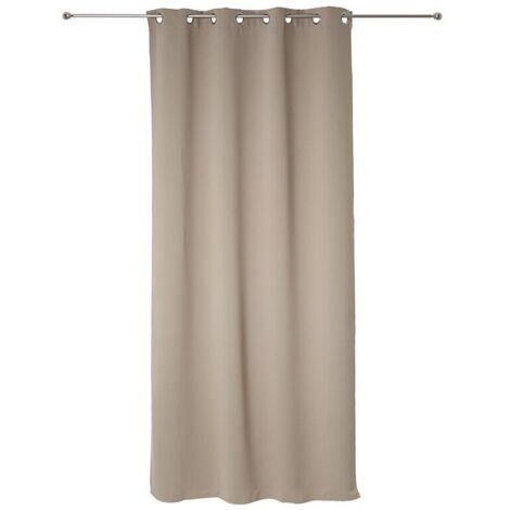 Atmosphera – Lot de 2 rideaux occultants beige 135 x 240 cm – 100% polyester – 8 œillets ronds en métal – Installation rapide et facile - LIN 135 X