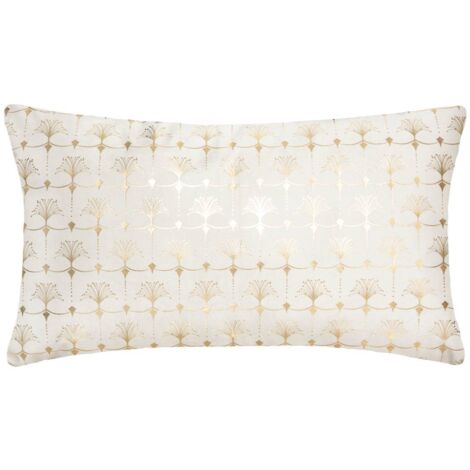 Coussin Tropique en velours ivoire 30x50 cm – Création d'intérieur Atmosphera