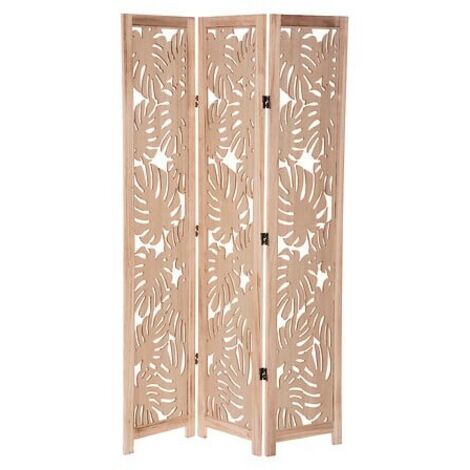 Atmosphera – Paravent bois ajouré 165 cm – MDF et paulownia – Cloison décorative beige – Prêt à l'emploi pour espaces intérieurs