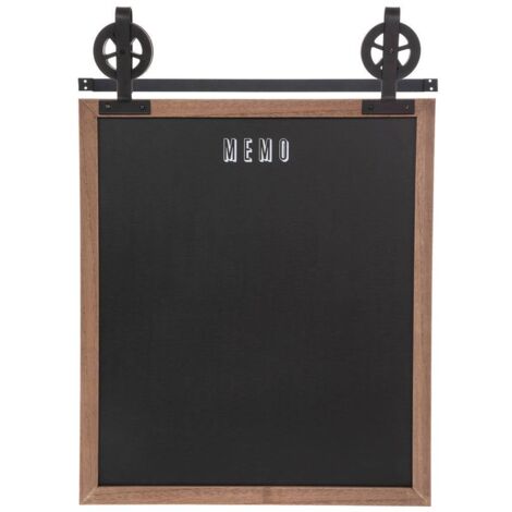Atmosphera – Tableau mémo ardoise sur poulies 55 x 68 cm – Bois MDF et fer – Style industriel pour décoration intérieure moderne