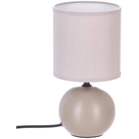 Lampe en Céramique Pied Boule Taupe mat - Atmosphera
