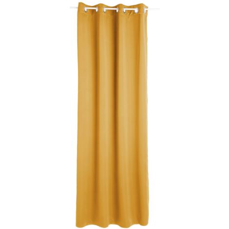 Atmosphera – Rideau occultant ocre 140 x 260 cm – 8 œillets – Tissu polyester certifié Oeko-Tex – Pour obscurcir et préserver l'intimité