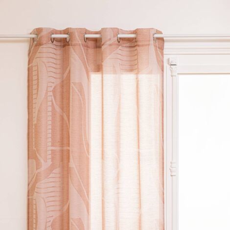 Voilage Arca en métal rose terracotta 140x240cm avec motif jacquard – Atmosphera, créateur d'intérieur