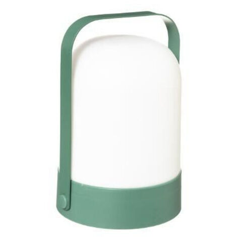 Atmosphera – Lampe portable LED extérieure 22 cm – Métal et polypropylène – Couleur gris – Alimentation 2 piles AA – Idéale pour camping et jardin