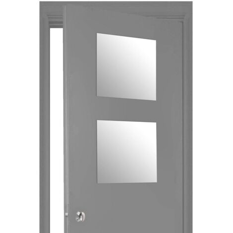 Ensemble de 2 miroirs auto-adhésifs quadratiques 40x40 cm pour la décoration intérieure