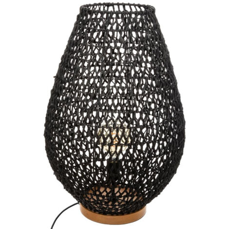 Lampe à poser en métal et socle en Bois H 55 cm - Atmosphera