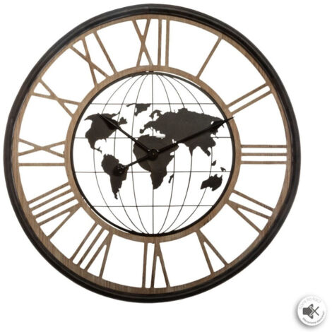 Atmosphera – Horloge murale silencieuse métal D. 67 cm – Fer et MDF – Design moderne pour salons et bureaux – Kit de montage inclus