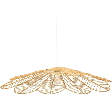 Atmosphera – Suspension en métal et corde D 98 cm – Lustre bohème rustique – Hauteur 110 cm – Douille E27 – Longueur câble ajustable 90 cm