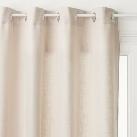 Atmosphera – Rideau voilage beige 140x260cm – 100% polyester – 8 œillets pour installation facile – Tamisant la lumière sans assombrir