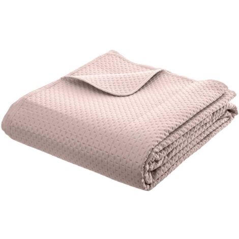 Atmosphera – Dessus de lit rose clair 240 x 260 cm – 2 taies 60 x 60 cm – 100% polyester – Motif matelassé – Label OEKO-TEX - ROSE 240 X