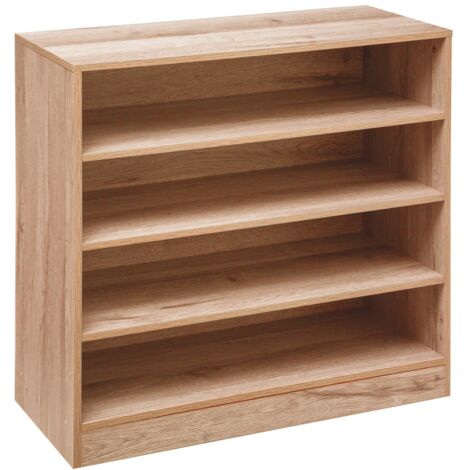 5Five Simply Smart – Range-chaussures en bois naturel 12 paires H 68 cm – Panneau de particules – Design moderne pour entrée ou dressing