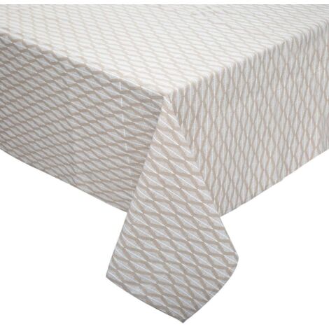 Nappe en coton chambray Beige lin 150 x 250 cm - Atmosphera (1/5)