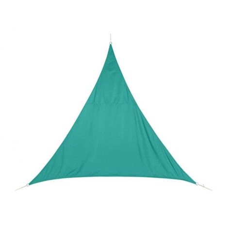 Hesperide – Toile d'ombrage triangulaire 5x5m émeraude – Tissu polyester déperlant – Protection UV – Fixation œillets en acier (1/5)