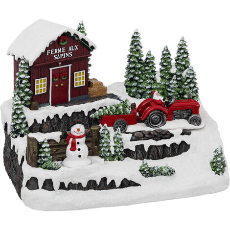 Village de Noël ferme aux sapins lumineux (1/3)