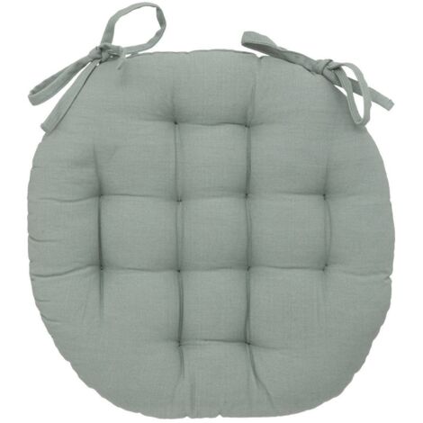 Galette de chaise Anjali en coton D38cm vert céladon - Atmosphera créateur d'intérieur