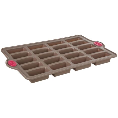 Moule en silicone pour 24 mini financiers gris, longueur 33 cm – Livraison gratuite (1/4)