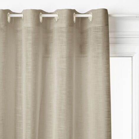 Atmosphera – Voilage Alton beige 140x240cm – 100% polyester – 8 œillets en fer – Lavable en machine à basse température