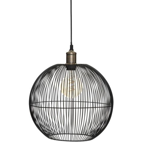 Suspension en métal noir Noa de 34 cm – Luminaire design par Atmosphera Créateur d'Intérieur (1/4)