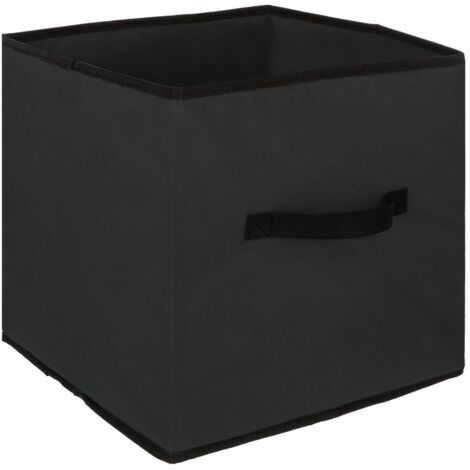 Les Tendances – Boîte de rangement en tissu noir 31 x 31 x 31 cm – Structure en polypropylène et plateau en carton – Solution durable pour organisation (1/5)