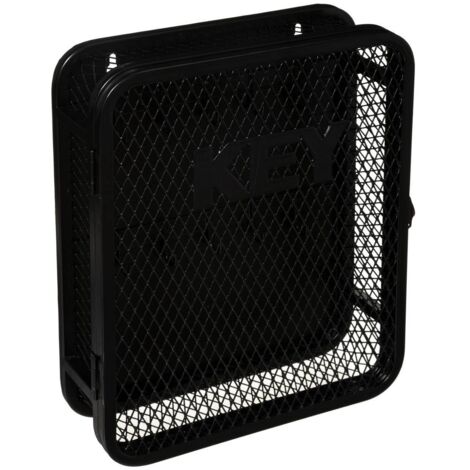 Atmosphera – Armoire à clés murale en métal noir 26 x 32 cm – 10 crochets – Montage mural facile – Design moderne en grille (1/4)