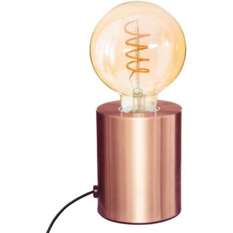 Atmosphera – Lampe de chevet socle en métal cuivre H 10.5 cm – Douille E27 – Puissance 40W maximum – Design moderne pour bureau et étagère