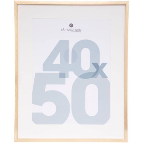Atmosphera – Cadre photo doré en bois MDF 40 x 50 cm – Finition élégante – Verre inclus – Facile à suspendre et à manipuler