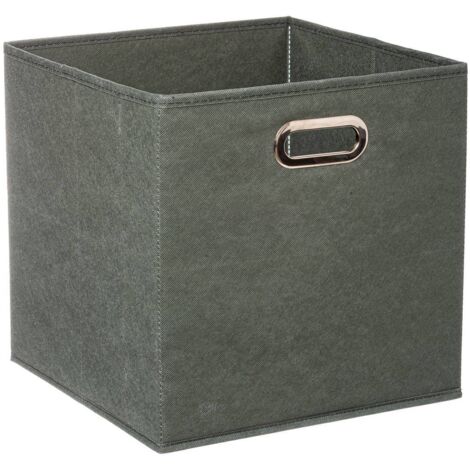 Coffre de rangement en tissu modulable Mix N de 31x31 cm, couleur kaki vert - 5five