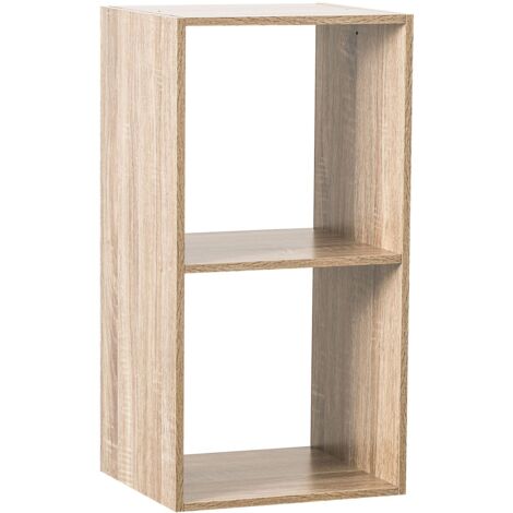 Five – Étagère modulable 2 cases en bois MDF naturel – Dimensions L. 34,5 x P. 32 x H. 67,5 cm – Système de fixation murale inclus - 5five