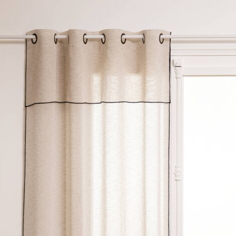 Atmosphera – Rideau voilage beige lin 140x240 cm – 8 œillets pour tringles standard – Pour lumière tamisée et intimité – Décoration intérieure élégante