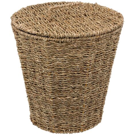 5Five Simply Smart – Poubelle de salle de bain 9 L en roseau naturel – Dimensions 26x26 cm – Poids léger 0,72 kg – Design élégant pour espace réduit