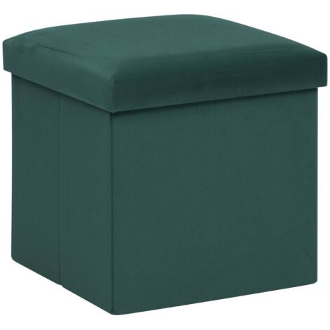 Atmosphera Tess pouf pliant vert cèdre 38x38x38 cm