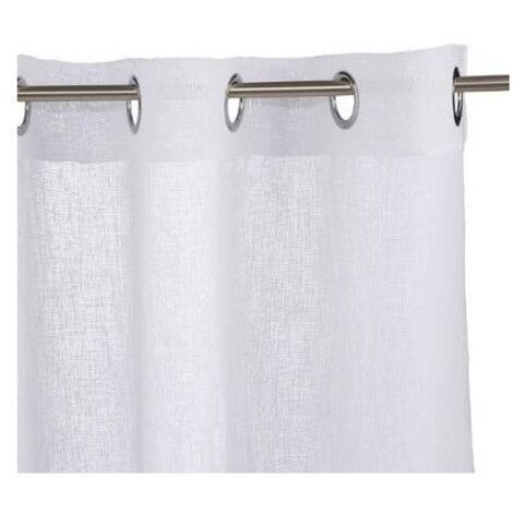 Atmosphera – Voilage blanc 140x240cm semi-transparent – Polyester haute qualité – 8 œillets métalliques pour installation facile (1/10)
