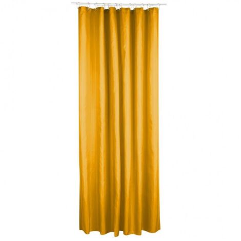 5Five Simply Smart – Rideau de douche en polyester 180x200cm – Couleur moutarde – Résistant à l'humidité – Facile à laver en machine à 30°C